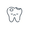 cavities icon vector from dentist concept. Thin line illustration of cavities editable stroke. cavities linear sign for use on web