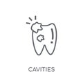 Cavities linear icon. Modern outline Cavities logo concept on wh