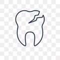 Cavities vector icon isolated on transparent background, linear