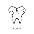 Cavity icon. Trendy modern flat linear vector Cavity icon on white background from thin line Dentist collection