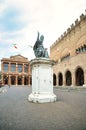 The Cavour square with the statue of Paul V in Rimini Italy