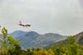 Cavtat, Croatia - May 5, 2022: Austrian Airline airplane landing in Dubrovnik airport Cavtat