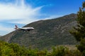 Cavtat, Croatia - May 5, 2022: British Airways airplane landing in Dubrovnik airport Cavtat