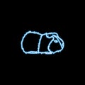 cavy icon in neon style. One of rodents collection icon can be used for UI, UX