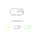 cavy, rodent multicolored outline icons. Element of rodents illustration. Signs and symbols outline icon for websites, web design,