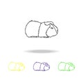 cavy, rodent multicolored outline icons. Element of rodents illustration. Signs and symbols outline icon for websites, web design,