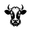 Cow face vector illustration, Vector of a Bull face design on white background