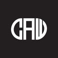 CAW letter logo design on black background. CAW creative initials letter logo concept. CAW letter design