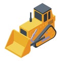 Cawler bulldozer icon, isometric style