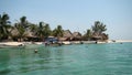 Cay in the middle of the caribean sea fisherman ending their day Royalty Free Stock Photo