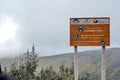 Cayambe-Coca National Park sign Royalty Free Stock Photo