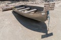 CAYE CAULKER, BELIZE - MARCH 2, 2016: Small boat with a sign double your investment at Caye Caulker island, Beli