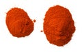 Cayenne Pepper Powder Piles Isolated On White