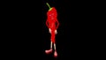 Cayenne Pepper, standing, introduces itself. Transparent/Alpha.