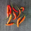 Cayenne pepper at a traditional market in Jakarta taken from a high angle