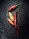 Cayenne peppers and red chili pepper Royalty Free Stock Photo