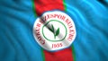 Caykur Rizespor Kulubu waving flag with logo. Motion. Turkish professional football club emblem based in Rize. For