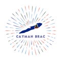 Cayman Brac sunburst badge. Royalty Free Stock Photo