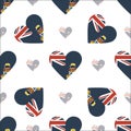 Cayman Islands flag patriotic seamless pattern. Royalty Free Stock Photo