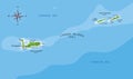 Cayman islands highly detailed physical map