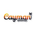 Cayman islands summer holidays beach sign symbol vector