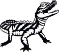Cayman - Reptiles of the wild. Wildlife stencil. Pet and tropical animal.
