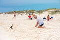 CAYO LARGO, CUBA - MAY 10, 2017: Bird on the beach Playa Paradise. Copy space for text. Royalty Free Stock Photo