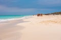 CAYO LARGO, CUBA - MAY 8, 2017: Sandy beach Playa Paradise. Copy space for text. Royalty Free Stock Photo