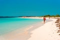 CAYO LARGO, CUBA - MAY 8, 2017: Sandy beach Playa Paradise. Copy space for text. Royalty Free Stock Photo