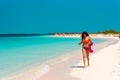 CAYO LARGO, CUBA - MAY 8, 2017: Sandy beach Playa Paradise. Copy space for text. Royalty Free Stock Photo