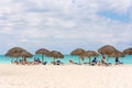 CAYO LARGO, CUBA - MAY 10, 2017: Sandy beach Playa Paradise. Copy space for text. Royalty Free Stock Photo