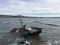 Cayucos California Shipwreck - commercial fishing vessel Royalty Free Stock Photo