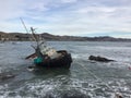 Cayucos California Shipwreck - commercial fishing vessel Royalty Free Stock Photo