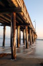 Cayucos pier vertical in town of Cayucos, central California, USA Royalty Free Stock Photo