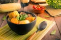 Cazuela - Traditional Chilean Food - Vegetable soup with meat Royalty Free Stock Photo