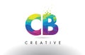 CB C B Colorful Letter Origami Triangles Design Vector.