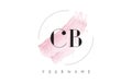 CB C B Watercolor Letter Logo Design with Circular Brush Pattern