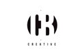 CB C B White Letter Logo Design with Circle Background.