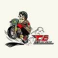 CB 100 caferacer illustration vectors Royalty Free Stock Photo