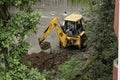 Cb excavators on road working for big pineline, kalyan, thane