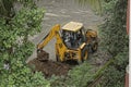 Cb excavators on road working for big pineline, kalyan, thane