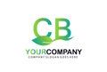 CB Green Leaf Letters Logo Design