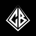 CB logo letters monogram with prisma shape design template