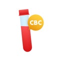 CBC - Complete blood count. Health care. Blood test. Vector stock illustration. Royalty Free Stock Photo