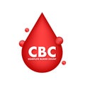 CBC - Complete blood count. Health care. Blood test. Vector stock illustration. Royalty Free Stock Photo