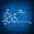 CBD Cannabidiol Structural chemical formula Royalty Free Stock Photo