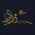 CBD Cannabidiol Structural chemical formula Royalty Free Stock Photo