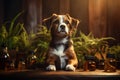 CBD Dog Treatment: Cannabis Oil for Pets. AI Royalty Free Stock Photo