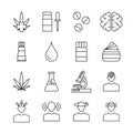 CBD Medicine Icons Thin Line Set