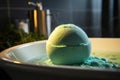 cbd oil-infused bath bomb melting in hot tub